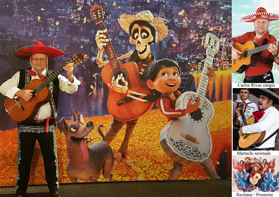 Mexicaanse zanger met een gitaar en vrolijk zingend