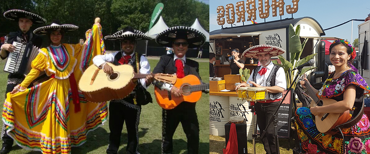 Mexicaanse zangeres en danseressen